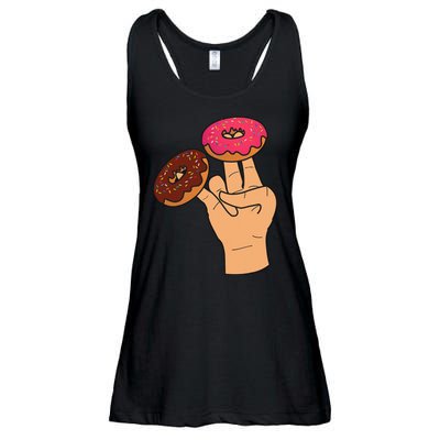 2 In The Pink 1 In The Stink Dirty Humor Donut Ladies Essential Flowy Tank