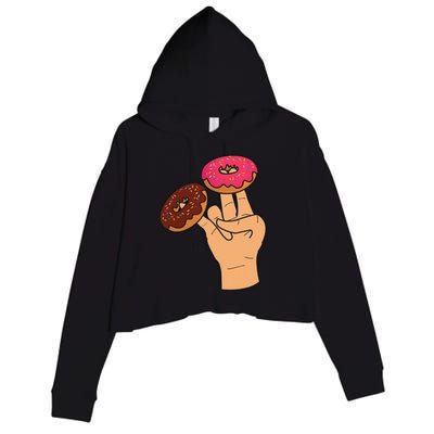 2 In The Pink 1 In The Stink Dirty Humor Donut Crop Fleece Hoodie