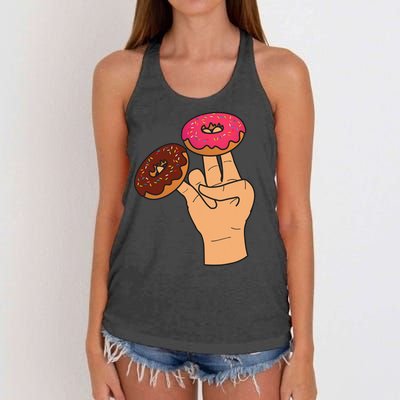 2 In The Pink 1 In The Stink Dirty Humor Donut Women's Knotted Racerback Tank