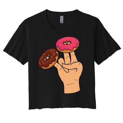 2 In The Pink 1 In The Stink Dirty Humor Donut Women's Crop Top Tee