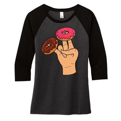 2 In The Pink 1 In The Stink Dirty Humor Donut Women's Tri-Blend 3/4-Sleeve Raglan Shirt