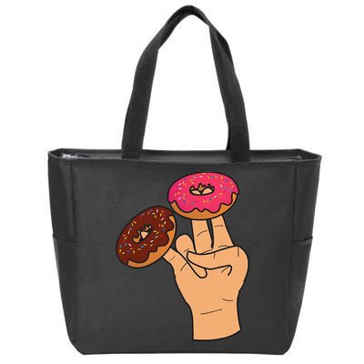 2 In The Pink 1 In The Stink Dirty Humor Donut Zip Tote Bag