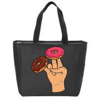 2 In The Pink 1 In The Stink Dirty Humor Donut Zip Tote Bag