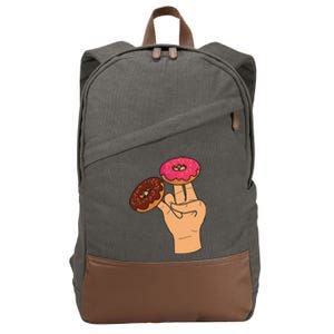 2 In The Pink 1 In The Stink Dirty Humor Donut Cotton Canvas Backpack