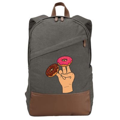 2 In The Pink 1 In The Stink Dirty Humor Donut Cotton Canvas Backpack