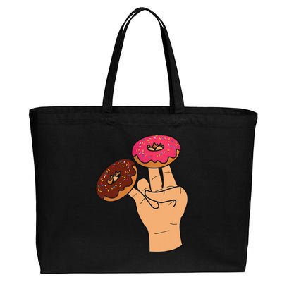 2 In The Pink 1 In The Stink Dirty Humor Donut Cotton Canvas Jumbo Tote