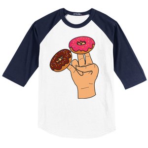 2 In The Pink 1 In The Stink Dirty Humor Donut Baseball Sleeve Shirt