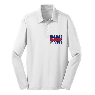 2024 Kamala Harris For The People Silk Touch Performance Long Sleeve Polo