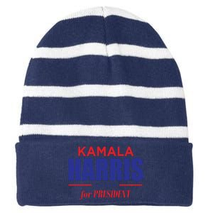 2024 Kamala Harris For President Striped Beanie with Solid Band