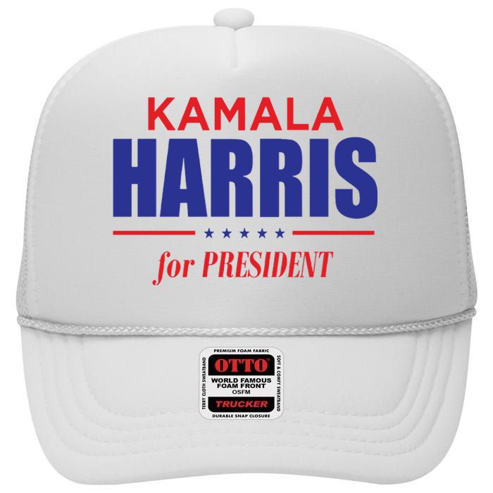 2024 Kamala Harris For President High Crown Mesh Back Trucker Hat