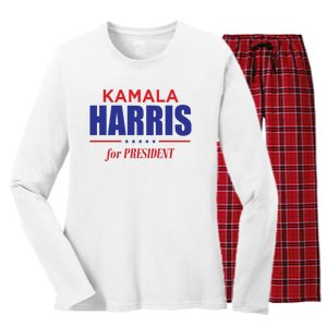 2024 Kamala Harris For President Women's Long Sleeve Flannel Pajama Set 