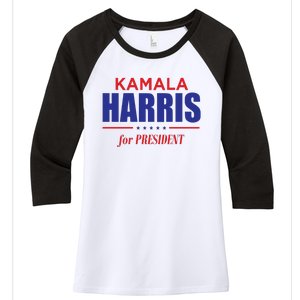 2024 Kamala Harris For President Women's Tri-Blend 3/4-Sleeve Raglan Shirt