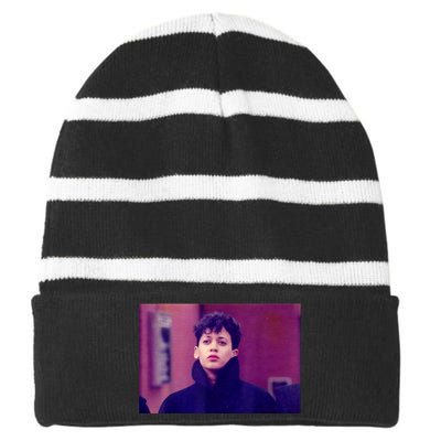 2024 Kamala Harris College Days Photo Striped Beanie with Solid Band