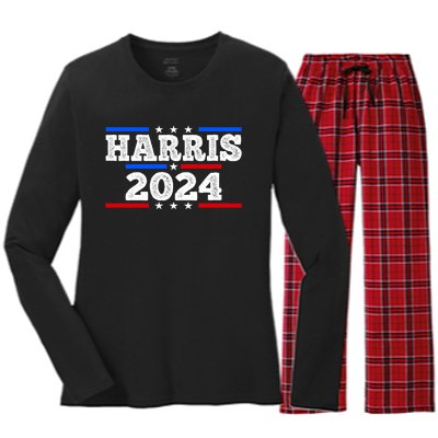 2024 Kamala Harris Women's Long Sleeve Flannel Pajama Set 