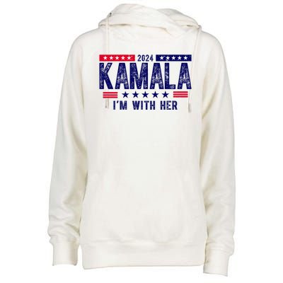 2024 Kamala Im With Her Vintage Election Womens Funnel Neck Pullover Hood