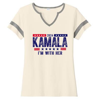 2024 Kamala Im With Her Vintage Election Ladies Halftime Notch Neck Tee