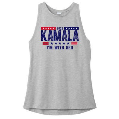 2024 Kamala Im With Her Vintage Election Ladies PosiCharge Tri-Blend Wicking Tank