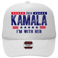 2024 Kamala Im With Her Vintage Election High Crown Mesh Back Trucker Hat