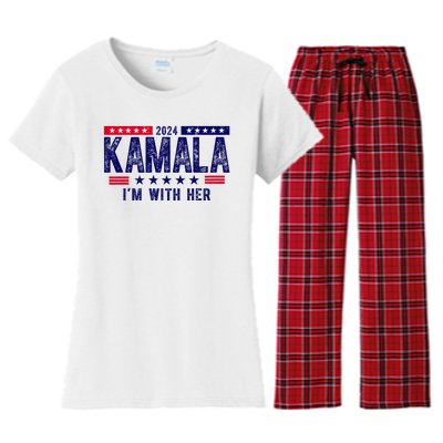 2024 Kamala Im With Her Vintage Election Women's Flannel Pajama Set