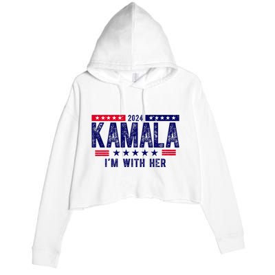 2024 Kamala Im With Her Vintage Election Crop Fleece Hoodie