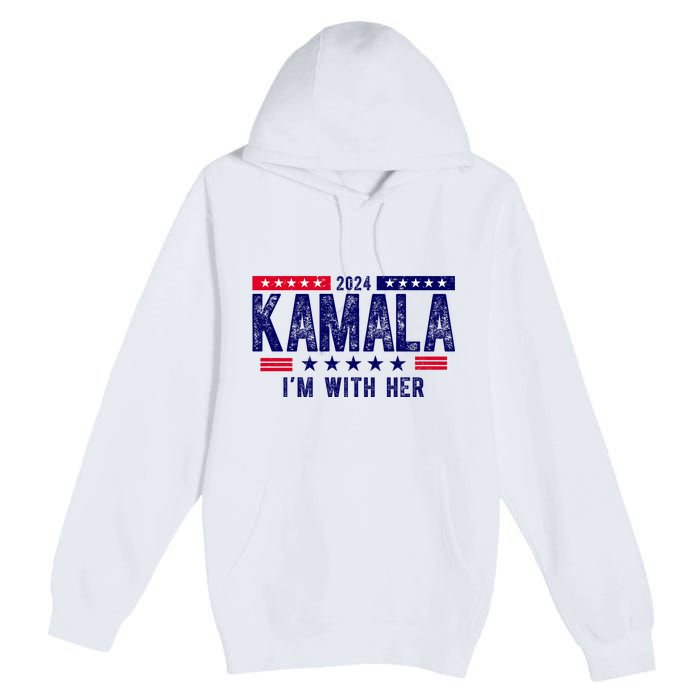 2024 Kamala Im With Her Vintage Election Premium Pullover Hoodie