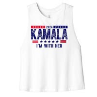 2024 Kamala Im With Her Vintage Election Women's Racerback Cropped Tank