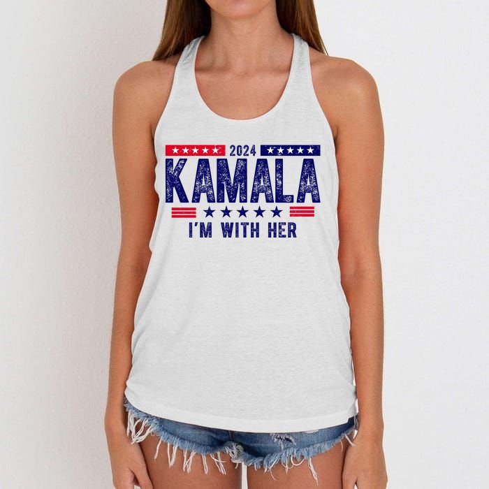 2024 Kamala Im With Her Vintage Election Women's Knotted Racerback Tank