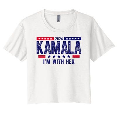 2024 Kamala Im With Her Vintage Election Women's Crop Top Tee