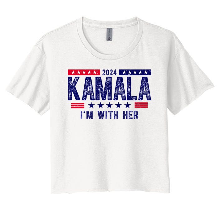 2024 Kamala Im With Her Vintage Election Women's Crop Top Tee