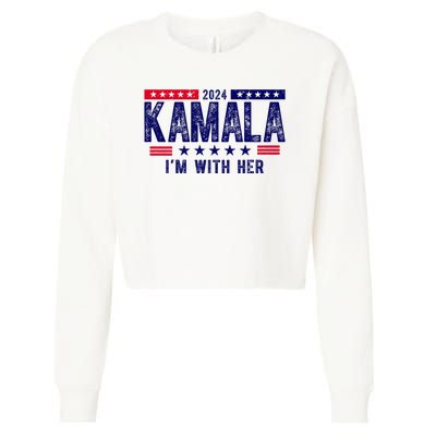 2024 Kamala Im With Her Vintage Election Cropped Pullover Crew