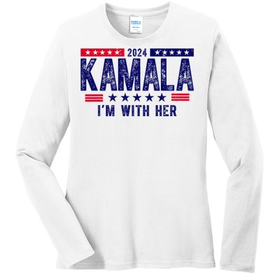 2024 Kamala Im With Her Vintage Election Ladies Long Sleeve Shirt