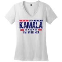 2024 Kamala Im With Her Vintage Election Women's V-Neck T-Shirt