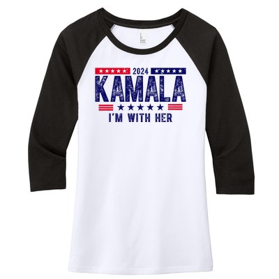 2024 Kamala Im With Her Vintage Election Women's Tri-Blend 3/4-Sleeve Raglan Shirt