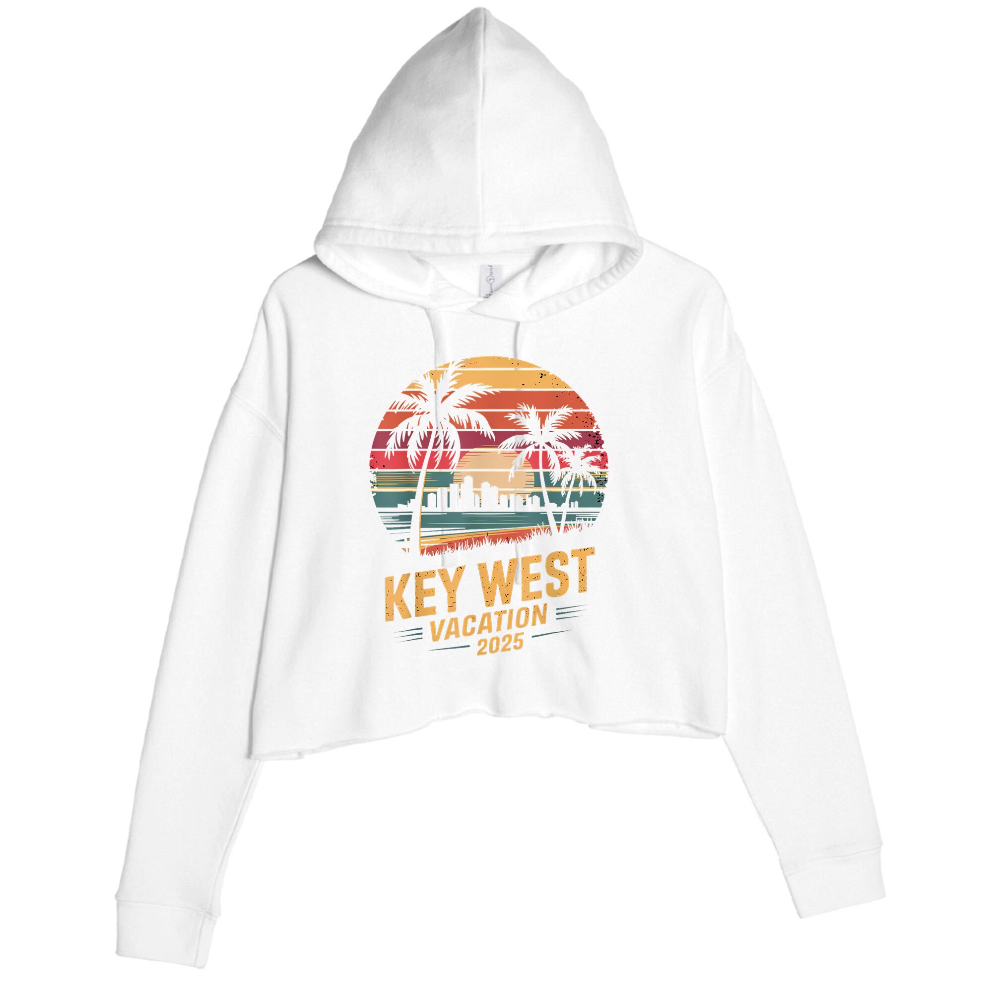 2025 Key West Vacation Family Trip Friends Vacation Matching Crop Fleece Hoodie