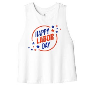 2020 Labor Day For All U S Workers Happy Labor Day Gift Women's Racerback Cropped Tank