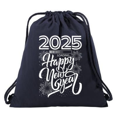 2025 Loading Happy New Year Countdown Design Drawstring Bag