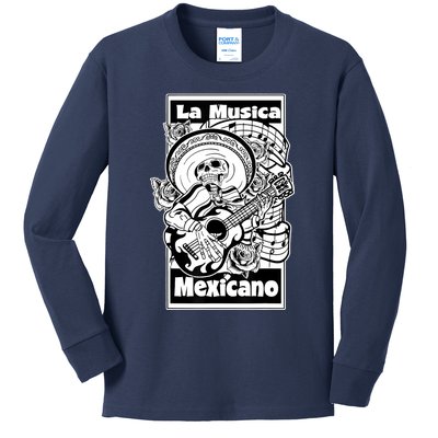 23 LA MUSICA MEXICANO FRONT Kids Long Sleeve Shirt