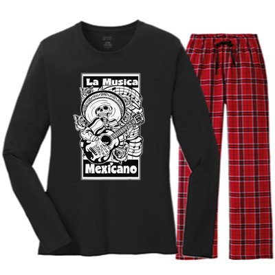 23 LA MUSICA MEXICANO Women's Long Sleeve Flannel Pajama Set 