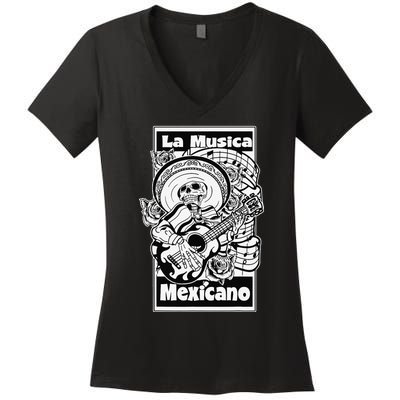 23 LA MUSICA MEXICANO Women's V-Neck T-Shirt