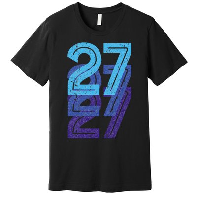 27 Lucky Number 27th Year Birthday Age Sports Team Premium T-Shirt