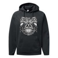 23 latinos unidos eagle temple front Performance Fleece Hoodie