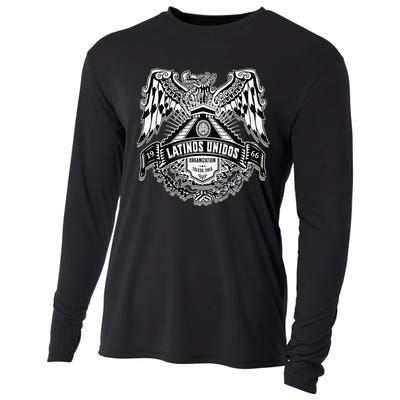 23 latinos unidos eagle temple front Cooling Performance Long Sleeve Crew