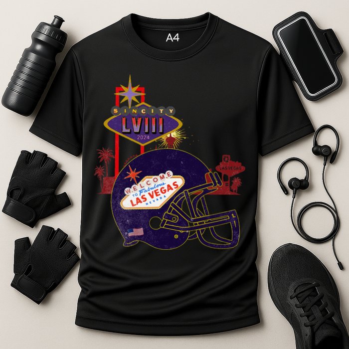 2024 Las Vegas Football Party Super Fun Game  Cooling Performance Crew T-Shirt