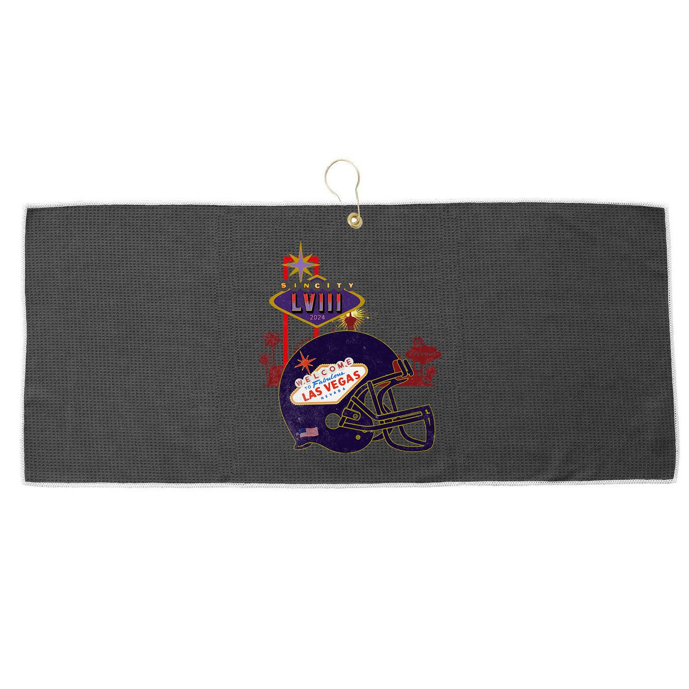 2024 Las Vegas Football Party Super Fun Game  Large Microfiber Waffle Golf Towel