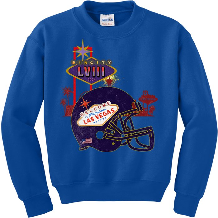 2024 Las Vegas Football Party Super Fun Game  Kids Sweatshirt