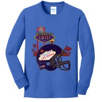 2024 Las Vegas Football Party Super Fun Game  Kids Long Sleeve Shirt