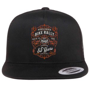 2024 Myrtle Beach Bike Rally Celebrating 85 Years Flat Bill Trucker Hat