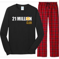 21 Million Bitcoin Crypto Million Club Hodl Btc Long Sleeve Pajama Set