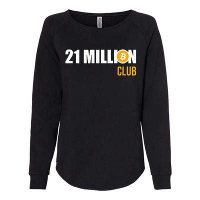 21 Million Bitcoin Crypto Million Club Hodl Btc Womens California Wash Sweatshirt