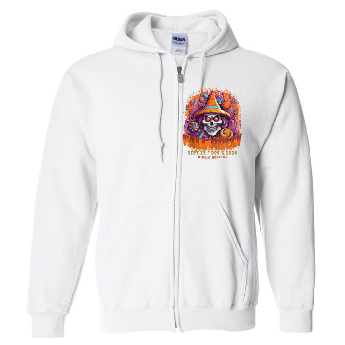 2024 Myrtle Beach Bike Rally Fall Rally Front Art Full Zip Hoodie